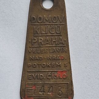 Stará Identifikační známka pro klíče – DOMOV KLÍČŮ PRAHA