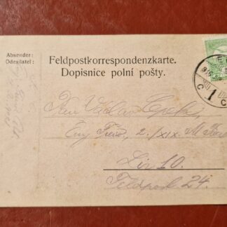 Feldpost dopisnice polní pošty, 1. světová válka (1916)